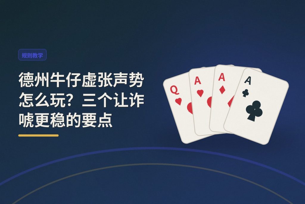 德州牛仔虚张声势怎么玩？三个让诈唬更稳的要点