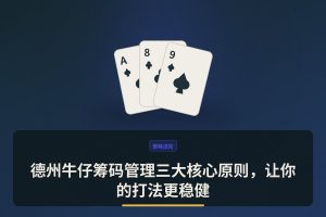 德州牛仔筹码管理三大核心原则，让你的打法更稳健